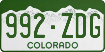 CO license plate 992ZDG