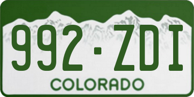 CO license plate 992ZDI