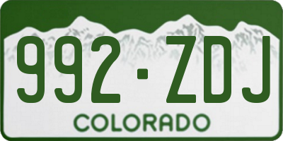 CO license plate 992ZDJ