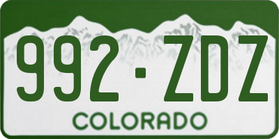 CO license plate 992ZDZ