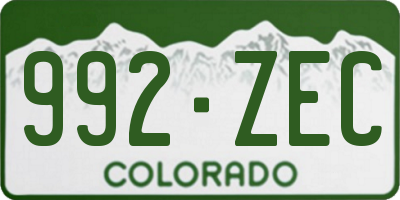 CO license plate 992ZEC