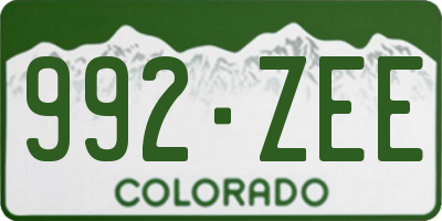 CO license plate 992ZEE