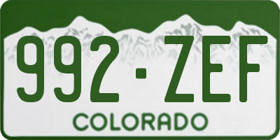 CO license plate 992ZEF