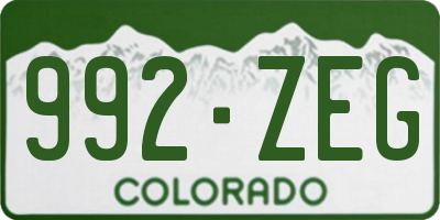 CO license plate 992ZEG