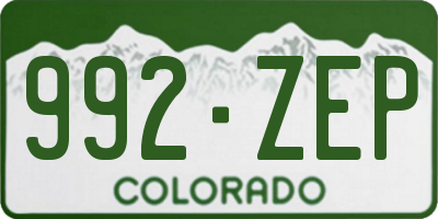 CO license plate 992ZEP