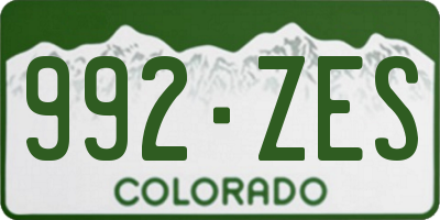CO license plate 992ZES
