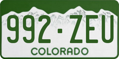 CO license plate 992ZEU
