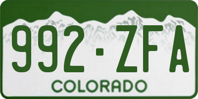 CO license plate 992ZFA