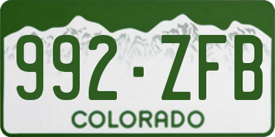 CO license plate 992ZFB