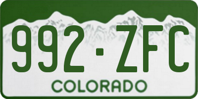 CO license plate 992ZFC