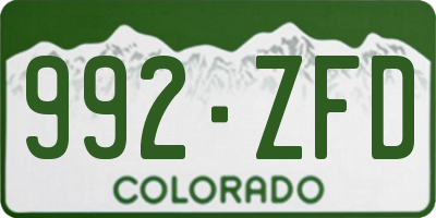 CO license plate 992ZFD