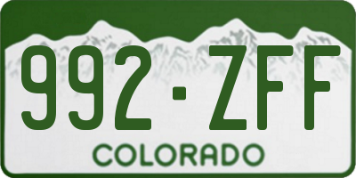 CO license plate 992ZFF