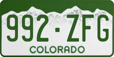CO license plate 992ZFG