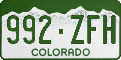 CO license plate 992ZFH