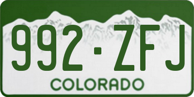 CO license plate 992ZFJ