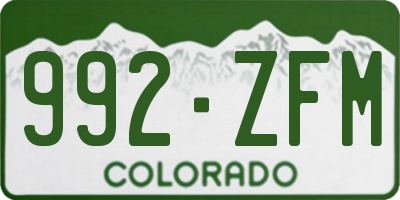 CO license plate 992ZFM