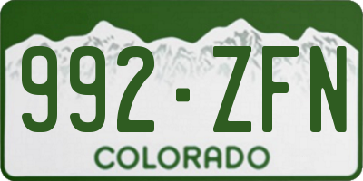 CO license plate 992ZFN