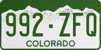 CO license plate 992ZFQ