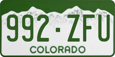 CO license plate 992ZFU