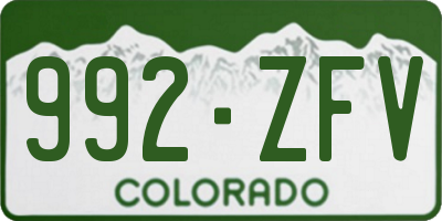 CO license plate 992ZFV