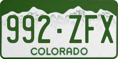 CO license plate 992ZFX
