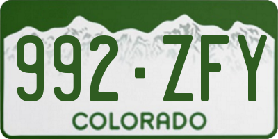 CO license plate 992ZFY