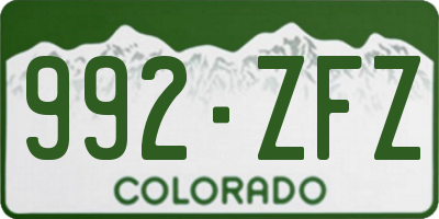 CO license plate 992ZFZ