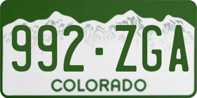 CO license plate 992ZGA