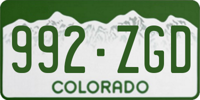 CO license plate 992ZGD