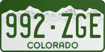 CO license plate 992ZGE