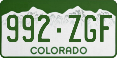 CO license plate 992ZGF