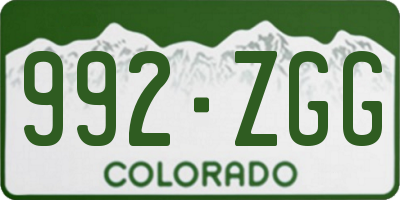 CO license plate 992ZGG