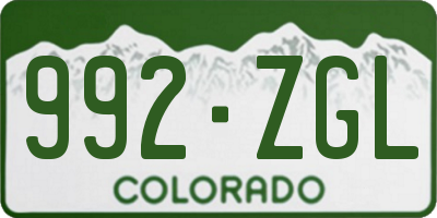 CO license plate 992ZGL