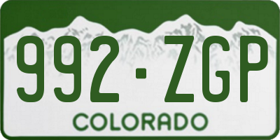CO license plate 992ZGP