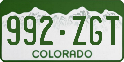 CO license plate 992ZGT