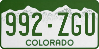 CO license plate 992ZGU