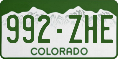 CO license plate 992ZHE