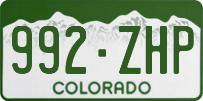 CO license plate 992ZHP