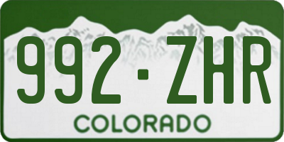 CO license plate 992ZHR