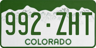CO license plate 992ZHT