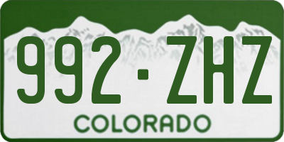 CO license plate 992ZHZ