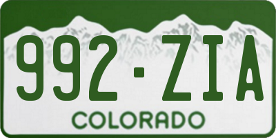 CO license plate 992ZIA
