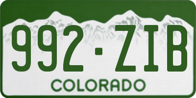 CO license plate 992ZIB