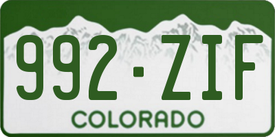 CO license plate 992ZIF