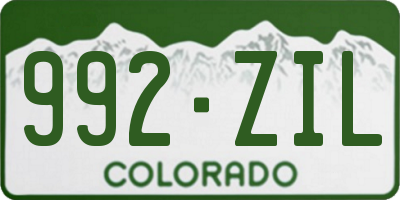 CO license plate 992ZIL