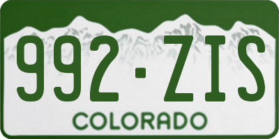 CO license plate 992ZIS