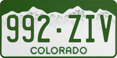 CO license plate 992ZIV