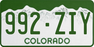 CO license plate 992ZIY