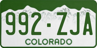 CO license plate 992ZJA