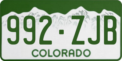 CO license plate 992ZJB